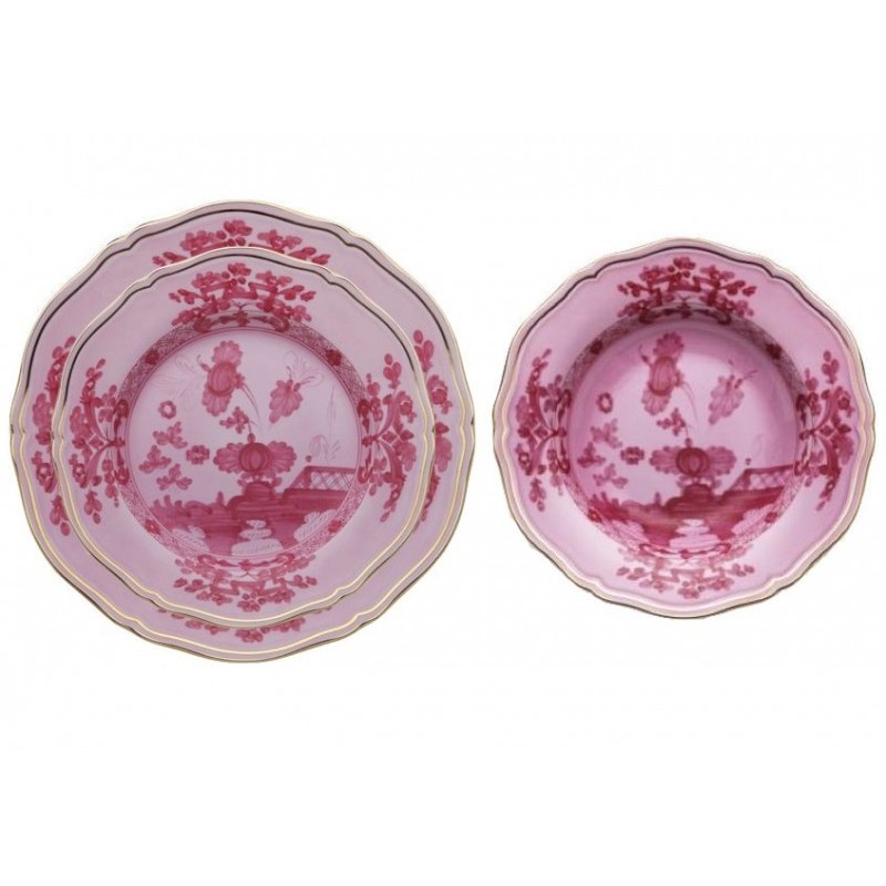 Richard Ginori Oriente Italiano Porpora Gold Thread Table Setting 3 Pcs