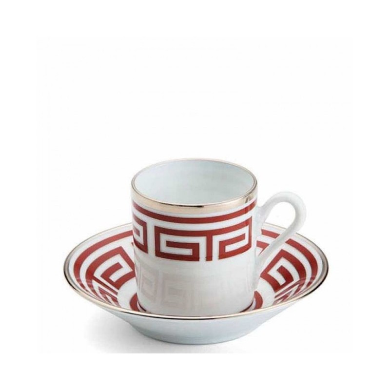 Richard Ginori Labirinto Scarlatto Coffee Cup with Saucer