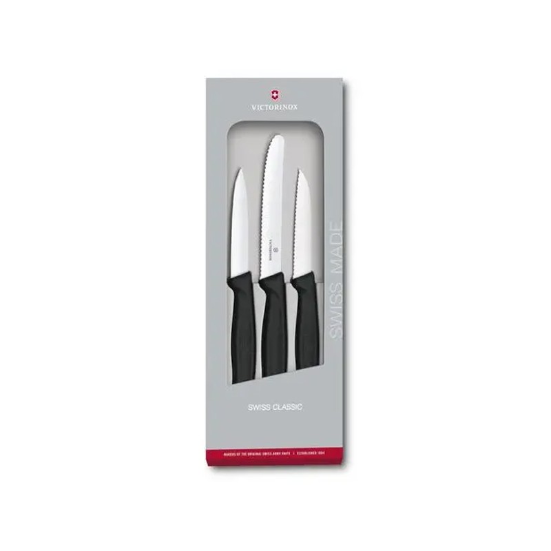 Victorinox Swiss Classic Vegetable Knife Set, 3 pieces Black