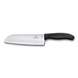 Victorinox Swiss Classic Honeycomb Santoku Knife 17 cm Black Honeycomb Blade 6.8523.17G