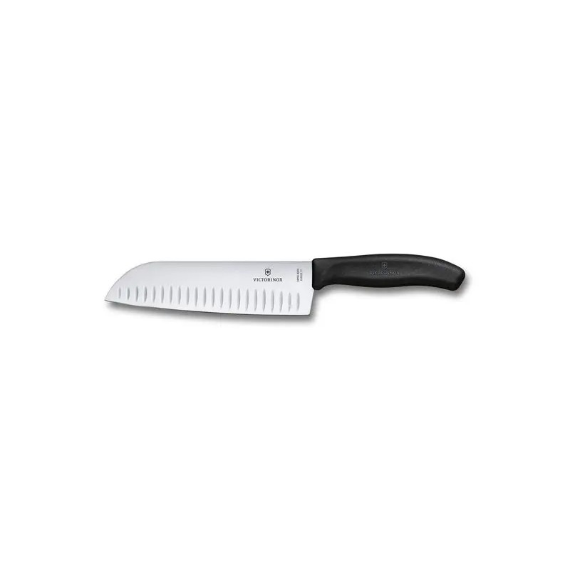 Victorinox Coltello Santoku Alveolato Swiss Classic 17 cm Lama Alveolata Nero 6.8523.17G
