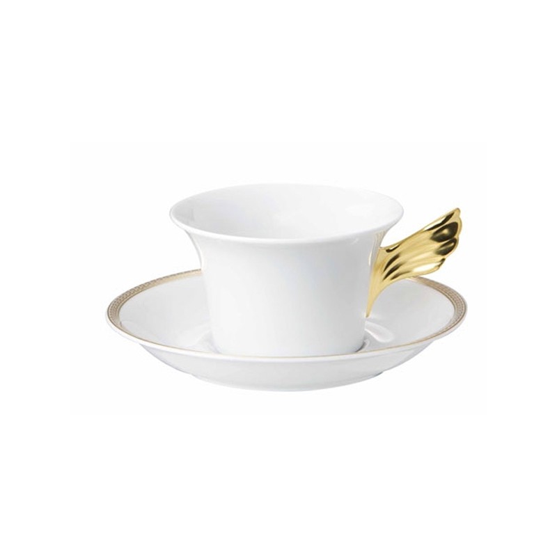 Versace Rosenthal Medaillon Meandre D'Or Tea Cup with Saucer