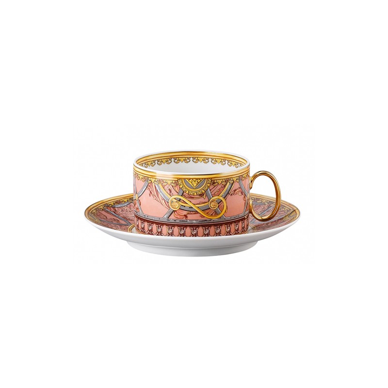 Versace Rosenthal La Scala del Palazzo Tea Cup & Saucer Pink