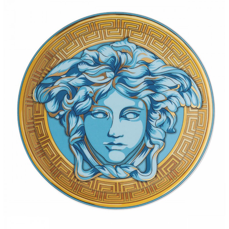 Versace Rosenthal Medusa Amplified Blue Coin Plate 17 cm