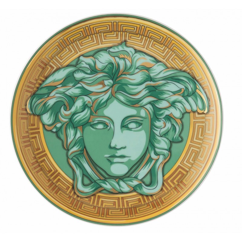 Versace Rosenthal Medusa Amplified Green Coin Plate 17 cm