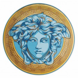 Versace Rosenthal Medusa Amplified Blue Coin Service Plate 33 cm
