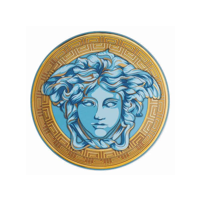 Versace Rosenthal Medusa Amplified Blue Coin Service Plate 33 cm