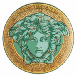 Versace Rosenthal Medusa Amplified Green Coin Service Plate 33 cm