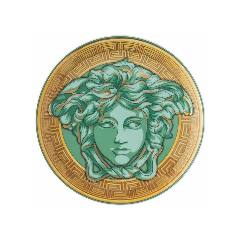 Versace Rosenthal Medusa Amplified Green Coin Service Plate 33 cm