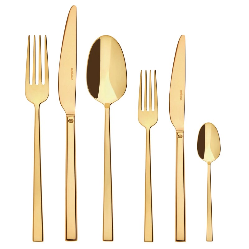 Sambonet Rock Pvd Gold Flatware Set 24 pcs 52762G81