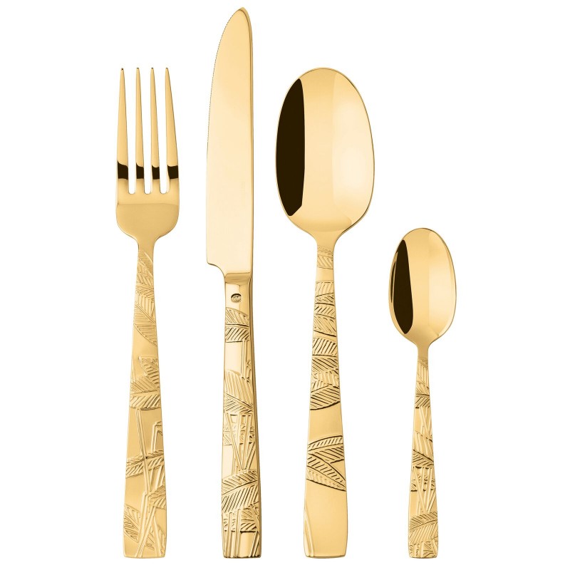 Sambonet Jungle Pvd Gold Cutlery Set 24 Pcs 52765G81