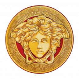 Versace Rosenthal Medusa Amplified Golden Coin Cake Plate