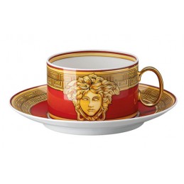 Versace Rosenthal Medusa Amplified Golden Coin Tazza Tè con Piattino