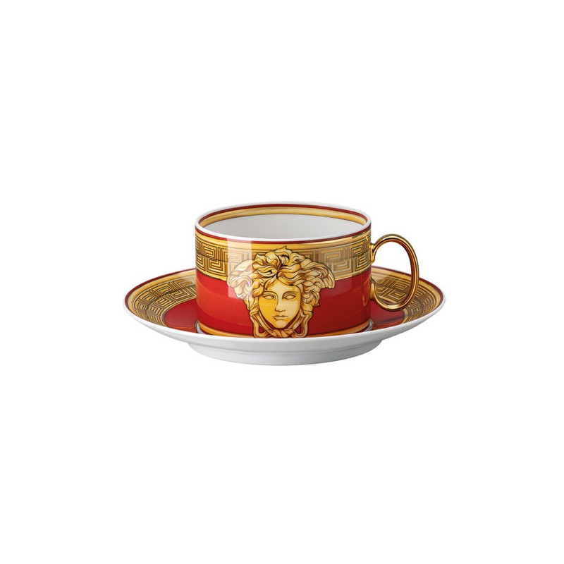 Versace Rosenthal Medusa Amplified Golden Coin Tazza Tè con Piattino