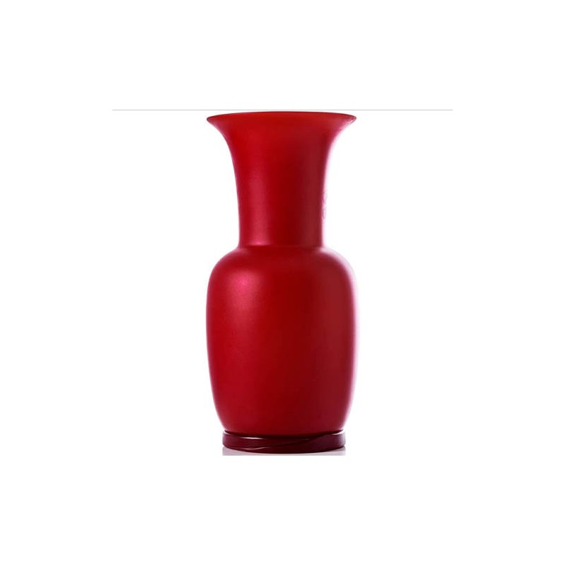Venini Red Sandblasted Opaline Vase, Medium H 36 cm 706. 22