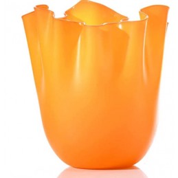 Venini Vaso Fazzoletto Arancio Sabbiato, H 24 cm 700. 02