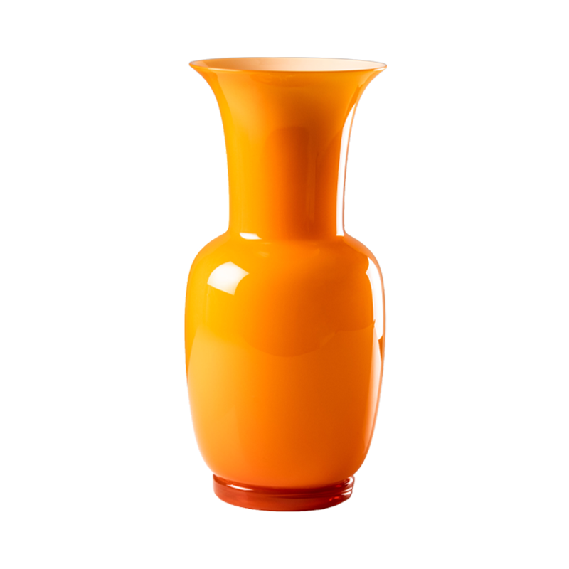 Venini Opalino Vase Orange H 36 cm Murano Glass Ref. 706. 22