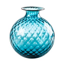 Venini Monofiori Balloton Vase Aquamarine / Red Thread H 20. 5 cm Ref. 100. 18