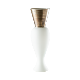 Venini Vaso Re-Regina-Principe, Regina Lattimo H. 50 cm Ref. 515.14