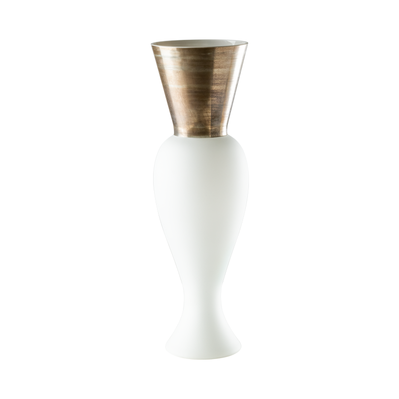 Venini King-Queen-Prince Vase, Queen Lattimo H. 50 cm Ref. 515. 14
