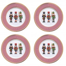 Easy Life NUTCRACKERS Set 4 Pcs Dessert Plate 19 cm Porcelain