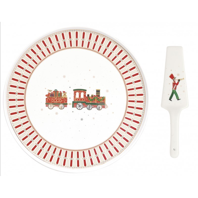 Easy Life POLAR EXPRESS Piatto Torta 32 cm con Paletta