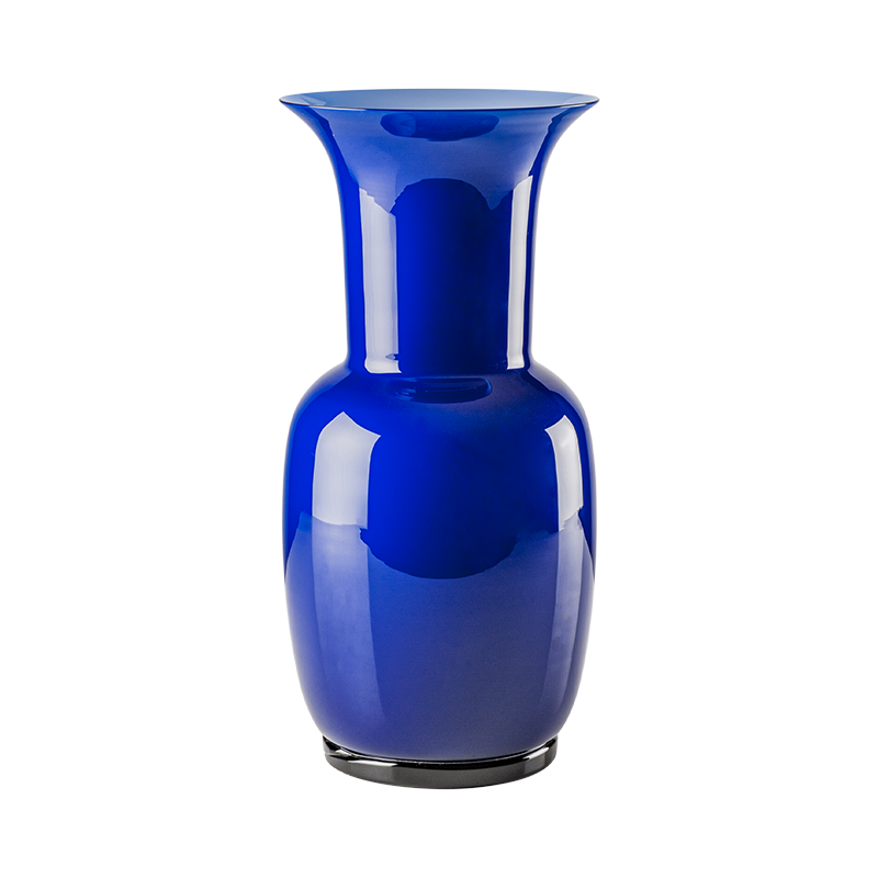 Venini Opalino Vase Sapphire H. 36 cm Murano Glass 706.22