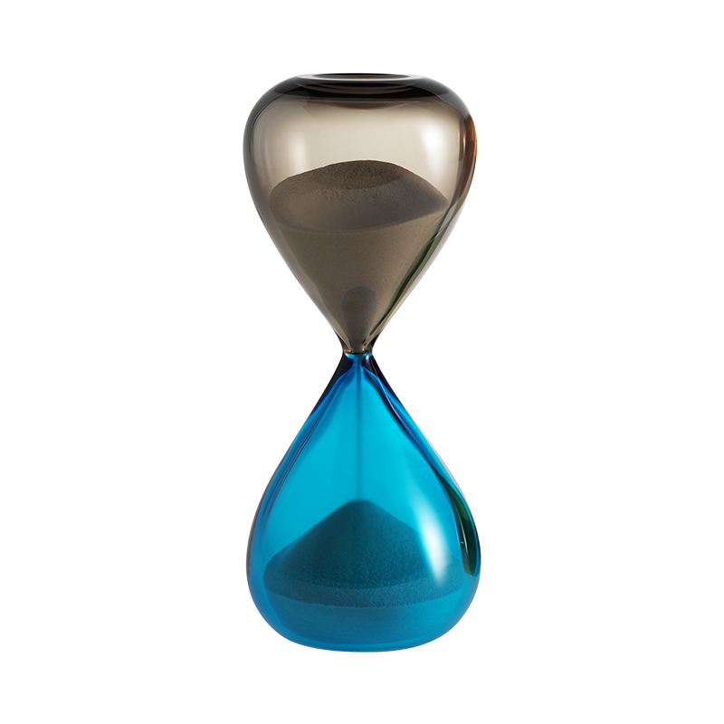Venini Hourglass Taupe / Aquamarine H. 25 cm 420. 06