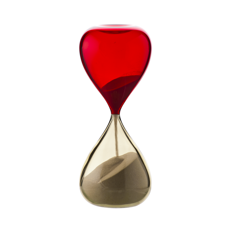 Venini Clessidra Pagliesco / Rosso H. 25 cm 420. 06