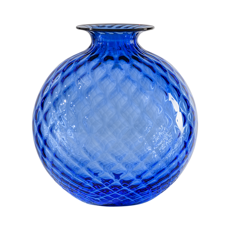 Venini Monofiori Balloton Vase Sapphire / Red thread Ref. 100.18
