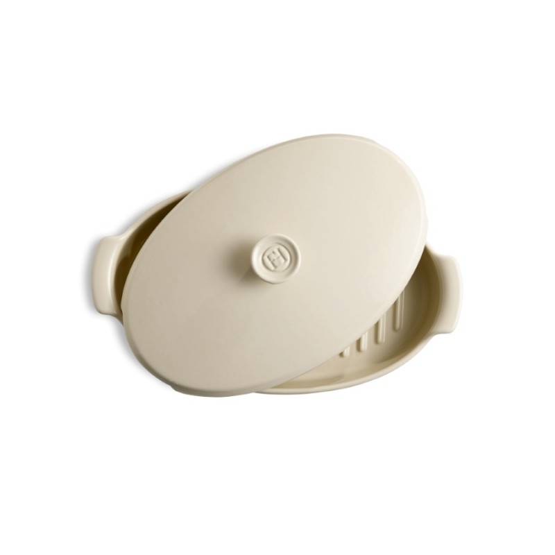 Emile Henry Oval Covered Baker / Fish Steamer Argile