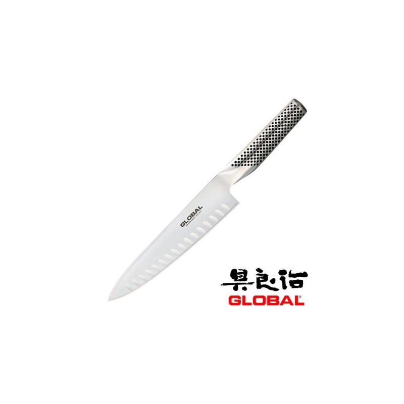 Global G-78 Coltello Cucina Alveolato, Lama 18 cm Ref. 4501317