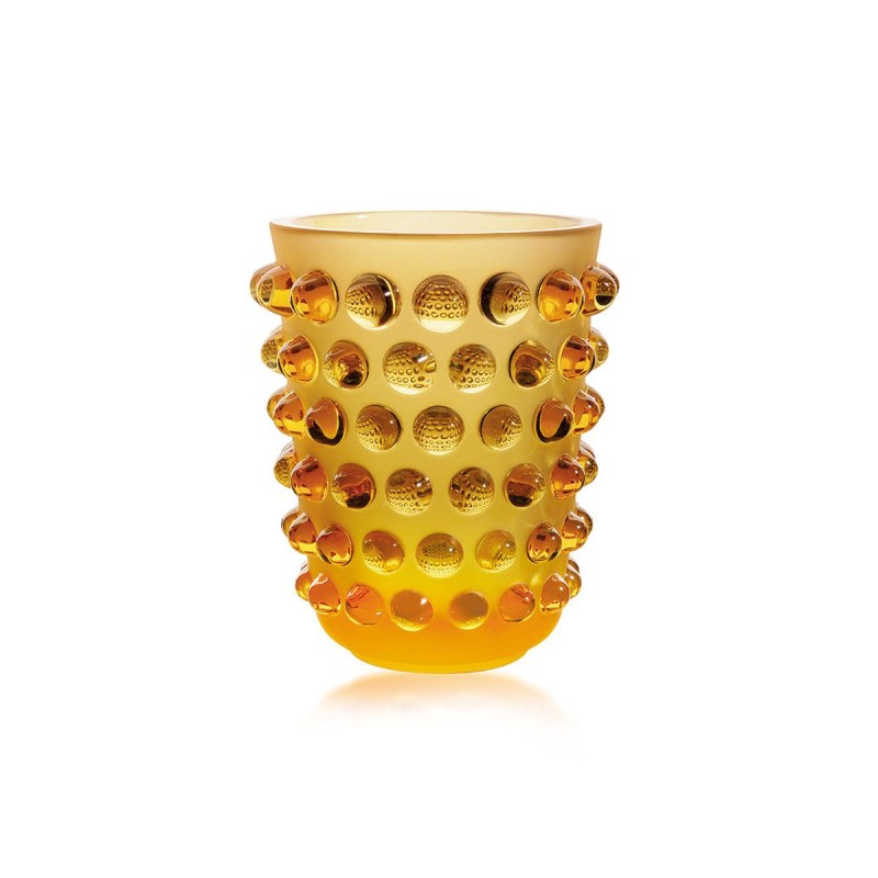 Lalique Vaso Mossi Cristallo Ambra Ref.10029000