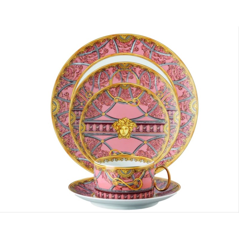 Versace Rosenthal La Scala del Palazzo Pink Dinnerware Set 5 Pieces