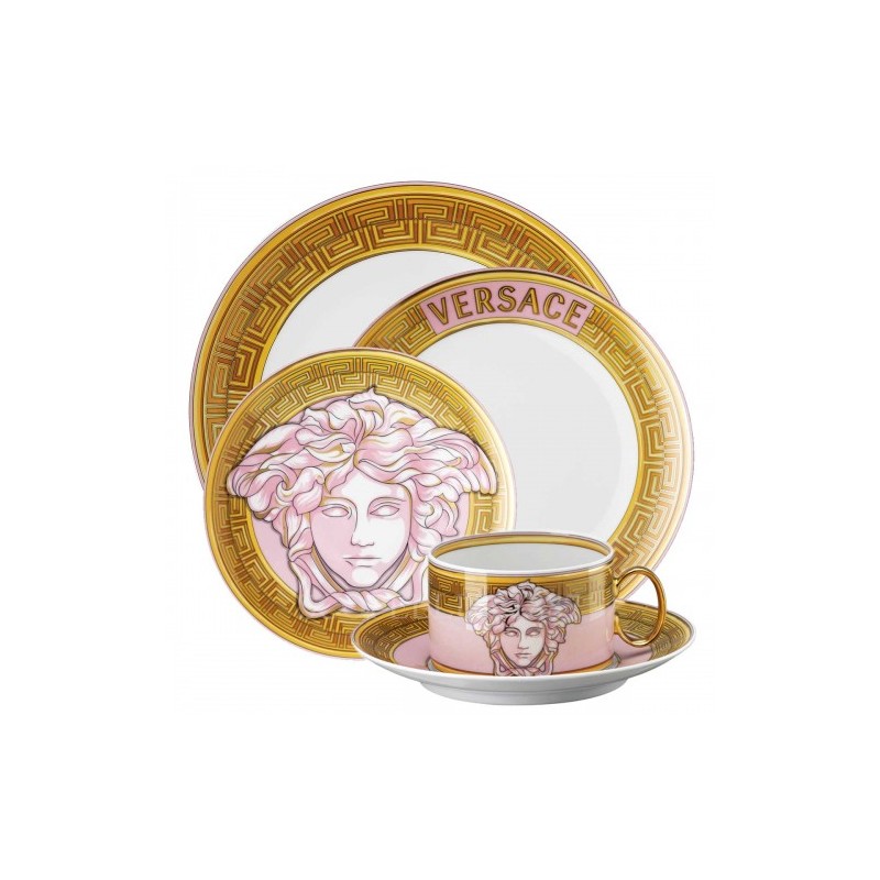 Versace Rosenthal Medusa Amplified Pink Coin Posto Tavola 5 Pz