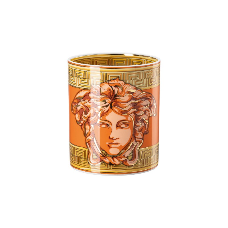 Versace Rosenthal Medusa Amplified Vase 18 cm Orange Coin