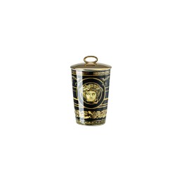 Versace Rosenthal Virtus Gala Black Candlestick with scented wax