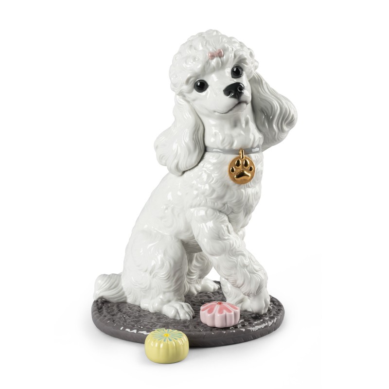 Lladrò Figurine Poodle with Mochis Ref. 01009472