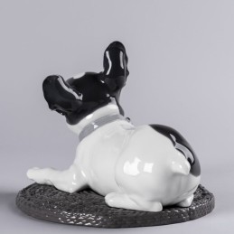 Lladrò Statua Bulldog Francese Con Macarons Ref. 01009398