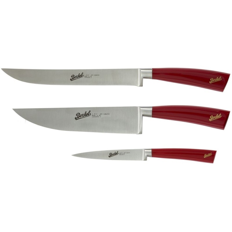 Berkel Elegance Chef Set Knives Red 3 Pcs