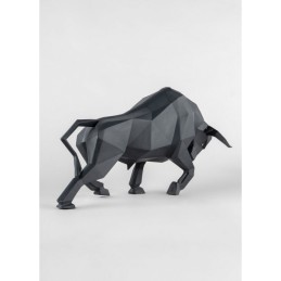 Lladrò Figurine Sculpture Black Matte Bull Ref. 01009593