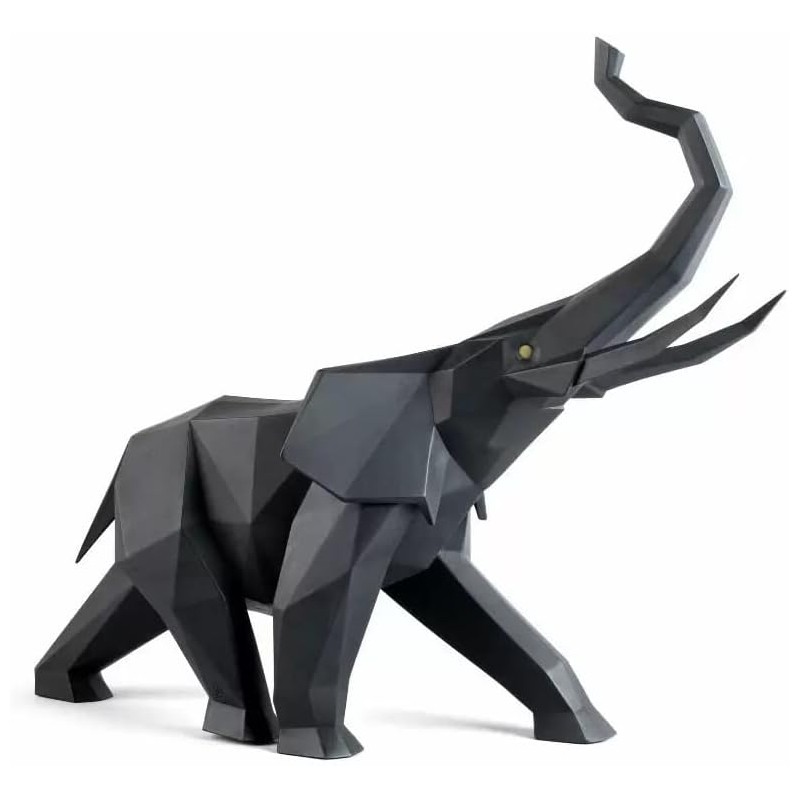 LLadrò Statua Scultura Elefante Nero Opaco Ref.  01009559