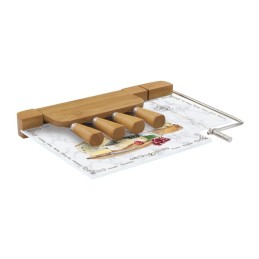 copy of Easy Life Cheese Serving Tray With Glass Base and 4 LES FROMAGES Knives