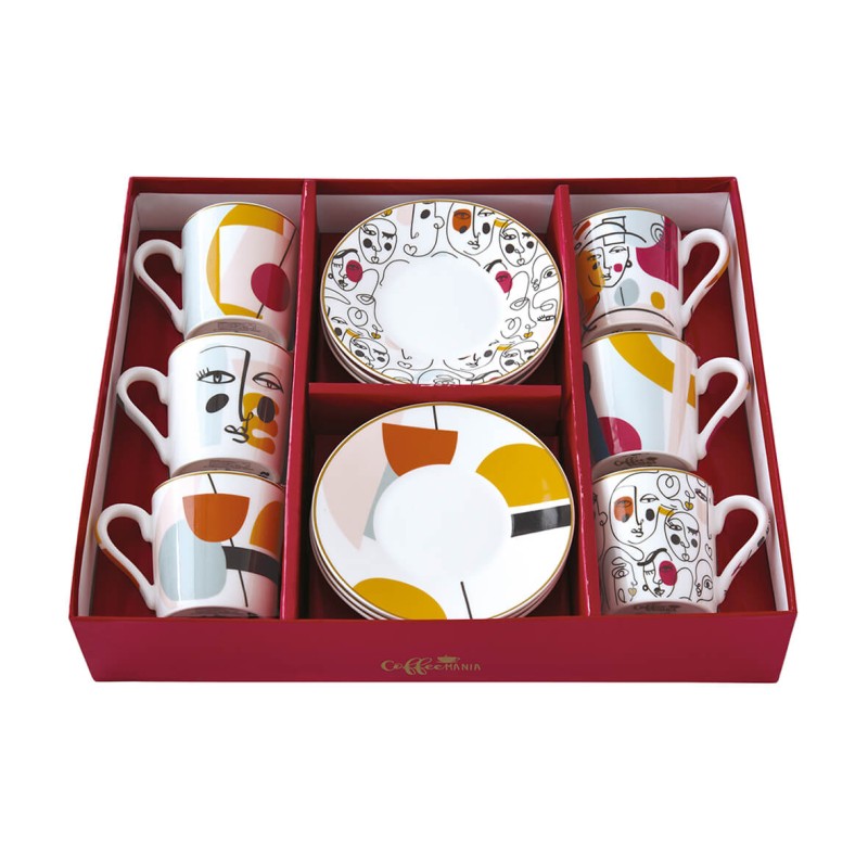 Easy Life Set 6 Tazzine Espresso Con Piattini MODERNISM