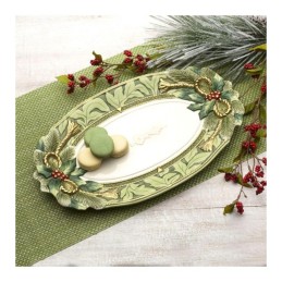 Fitz And Floyd - Vassoio Centrotavola Ovale Decorazione Natale 43 cm