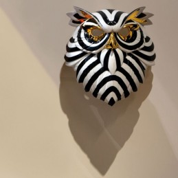Lladrò Figurine Sculpture Owl Mask Black Gold Ref.  01009406