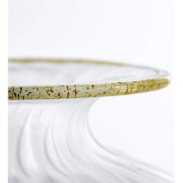 Venini Vaso Monofiore Balloton Frozen Bianco Sabbiato Filo Oro H. 24.5 cm Ref. 100.29