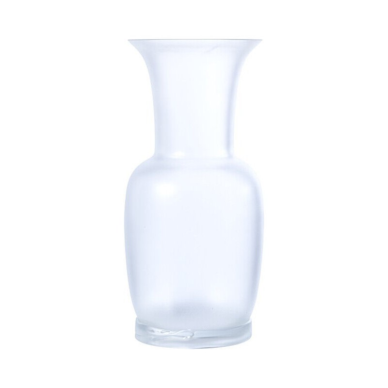 Venini Opalino Vase Frozen White Sand H. 36 cm Murano Glass 706.22