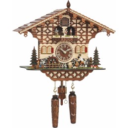 Trenkle Quartz Cuckoo Clock with Moving Woodcutter and Revolving Mill Wheel, with Music TU.4212.QMT.HZZG