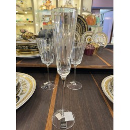 ROGASKA "Avenue" Model Pair of Crystal Glasses Flute Champagne 170ml Height: 30cm